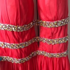 Coral floor length prom dress.. PROM!!!!